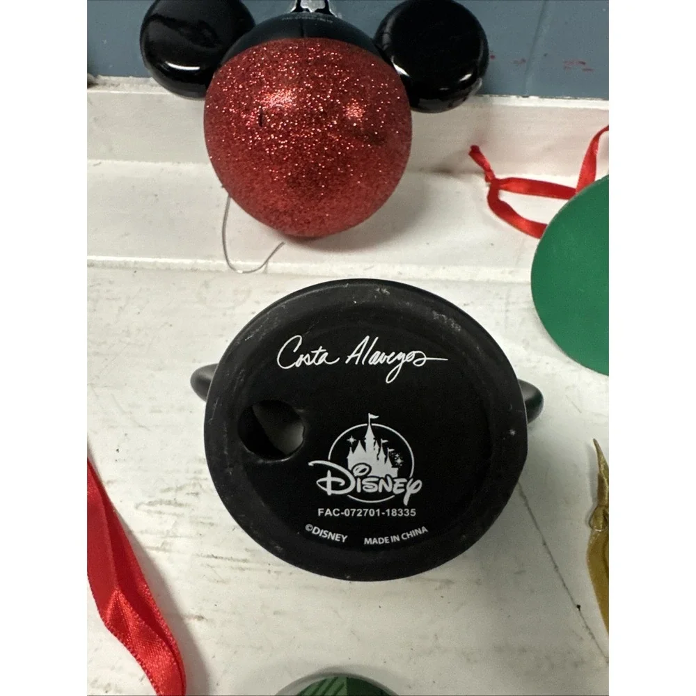 Lot Of 6 Ornaments Disney Mickey Minnie Mouse Ears‎  Christmas + Dalmatians